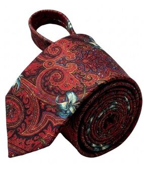 Sazzari Italian Silk Tie Paisley Floral Tropical Vintage